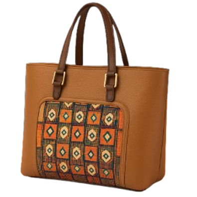 Ladies Ethnic Pattern Shoulder Bag with Textured Panel
