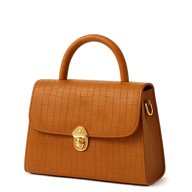New Design Croc-Textured Ladies Handbag with Top Handle & Lock – Stylish Hand Bag for Girls