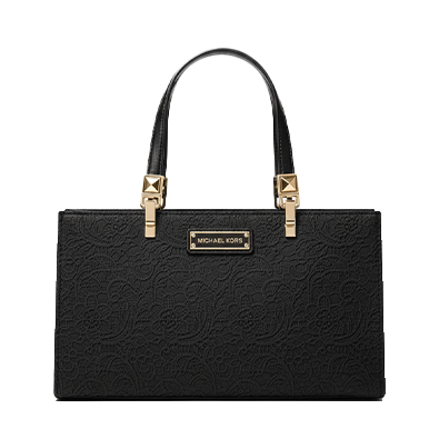 Black Textured  Handbag